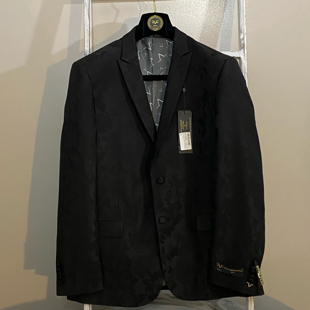 Versace Black Floral Dinner Coat / Sports Coat